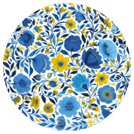 Rond fleuri bleu