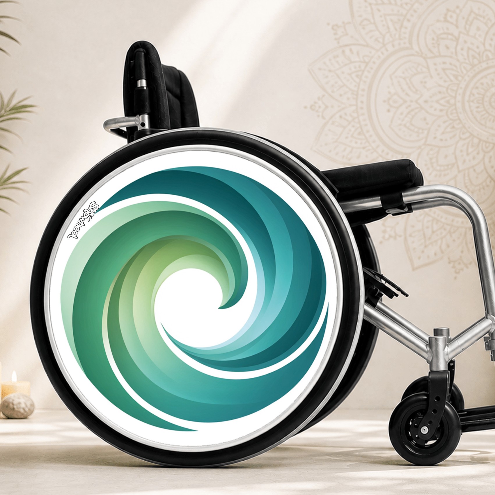 Spirale bleu vert